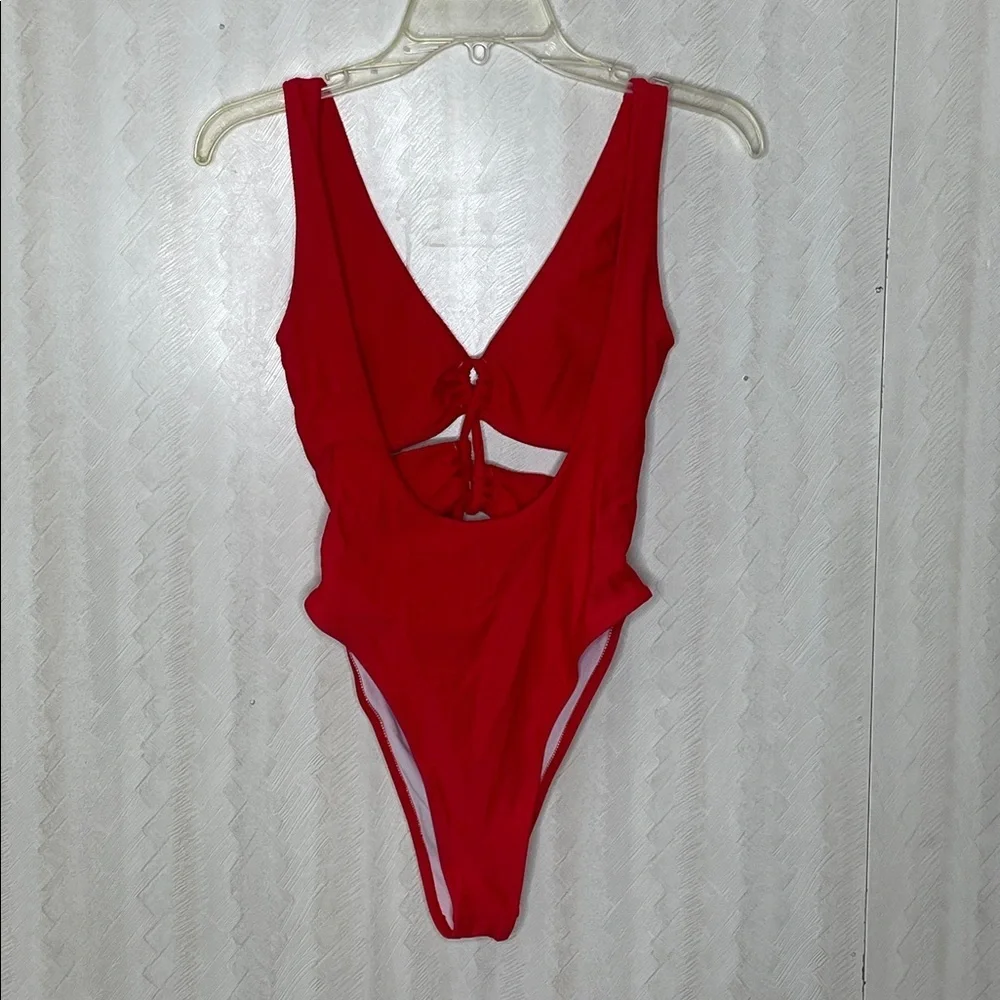 🆕 RED One Piece Bathing Suit Size S